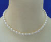 This necklace is made with oval freshwater pearls