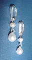 sterling silver pearl over pearl leverback bridal earrings