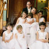 Melissa and her flowergirls in our sterling silver freshwater pearl necklaces
