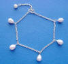 sterling silver drops of pearls bracelet