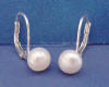 sterling silver pearl leverback earrings