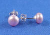sterling silver pink freshwater pearl stud earrings