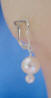 leverback earrings with two round pearls