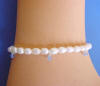 something blue bride's wedding day anklet - pearls and blue crystals for good luck