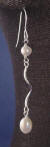 approx 2 inches long sterling silver pearl wedding earrings