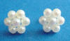 sterling silver pearl cluster earrings