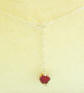 2" sterling silver extender on the back of this necklace with a single red rose dangle