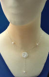 sterling silver white porcelain rose freshwater pearl necklace