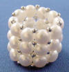sterling silver accent beads, freshwater pearl stretch ring