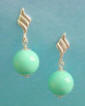 turquoise shell pearl sterling silver dangle earrings