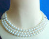 triple-strand white shell pearl necklace