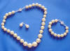 3-piece shell pearl set - a graduated necklace, bracelet and stud earrings