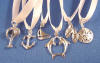 6-pack of sterling silver beach theme charms for a charm cake