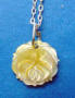 golden mother of pearl rose necklace