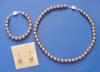 Swarovski crystal pearl necklace, bracelet and earrings