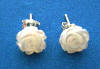 carved mother of pearl rose earrings