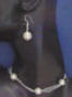 organza necklace and earrings made with large 12mm Swarovski crystal pearls