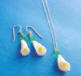 glass calla lily necklace and earrings
