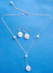 white mother of pearl calla lily necklace and earrings