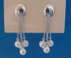 sterling silver post earrings with sterling silver freshwater pearl chain dangles
