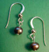black pearl sterling silver frenchwire drop earrings