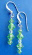 bridesmaid sterling silver peridot green crystal earrings