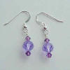 sterling silver violet and lilac crystal bridesmaid earrings