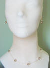 bridesmaid jewerly set - bronze crystal pearl station necklace on gold-filled chain with matching earrings