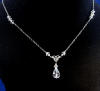 sterling silver filigree necklace made with teardrop crystals
