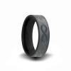 black zirconium heavy stone rings (r) wedding band with laser engraved knot pattern