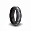 black two-tone zirconium wedding band ring