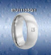 tungsten carbide wedding band with square diamond from heavy stone rings
