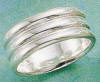 sterling silver wide corrugated wedding band