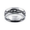 stainless steel black inlay wedding band