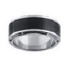 black stainless steel with rivet accents wedding band
