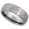 tungsten carbide wedding band with celtic knot etched pattern