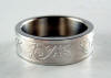 stainless steel tribal pattern wedding ring