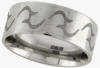 stainless steel is environmently friendly 10mm wide tribal pattern wedding band