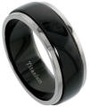 spinner titanium with black spinning center wedding ring