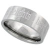 8mm wide, 5/16", man's stainless steel wedding band that says i have found the one in whom my soul delights