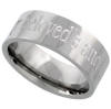 8mm wide, 5/16 inches, man's stainess steel wedding band that says i am my beloved's and my beloved is mine