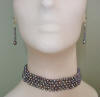 special request black pearl and 14k gold choker with 14k long earrings