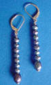 14k gold leverback black pearl earrings - special request - 2" long