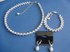3-piece double-strand pearl choker, bracelet and earrings set - perfect for the bride or bridesmaid