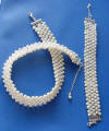 woven pearl choker and bracelet set