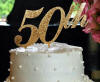 50th cake topper shown in gold dust colored acrylic great for birthday and anniversary celebrations