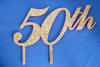 happy 50th anniversary or birthday acrlic cake topper in gold dust color