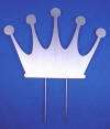 5 inch solid brushed metal crown cake topper
