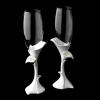 calla lily wedding champagne toasting flutes