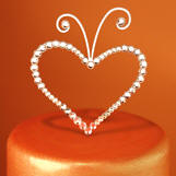 crystal heart wedding cake topper